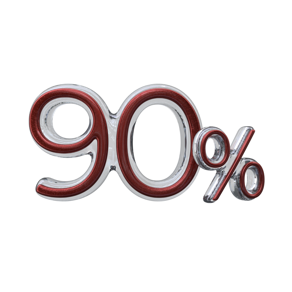 90 percent 3D render transparent background png