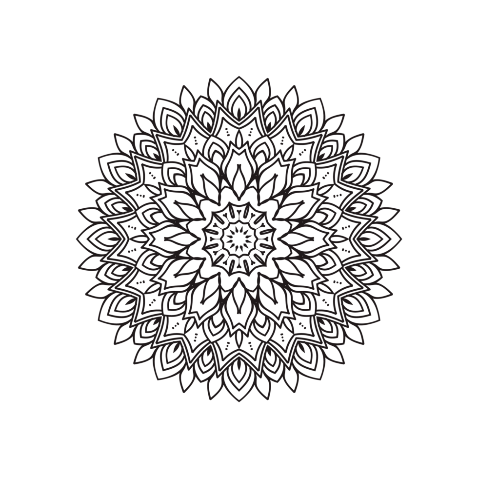 mandala decorative and ornamental design for coloring page, greeting card, invitation, tattoo png