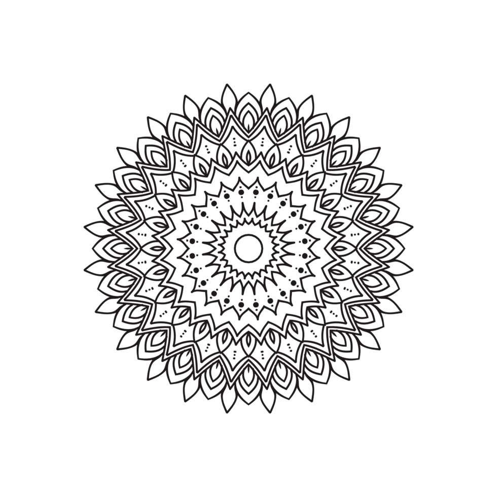 mandala decorative and ornamental design for coloring page, greeting card, invitation, tattoo png