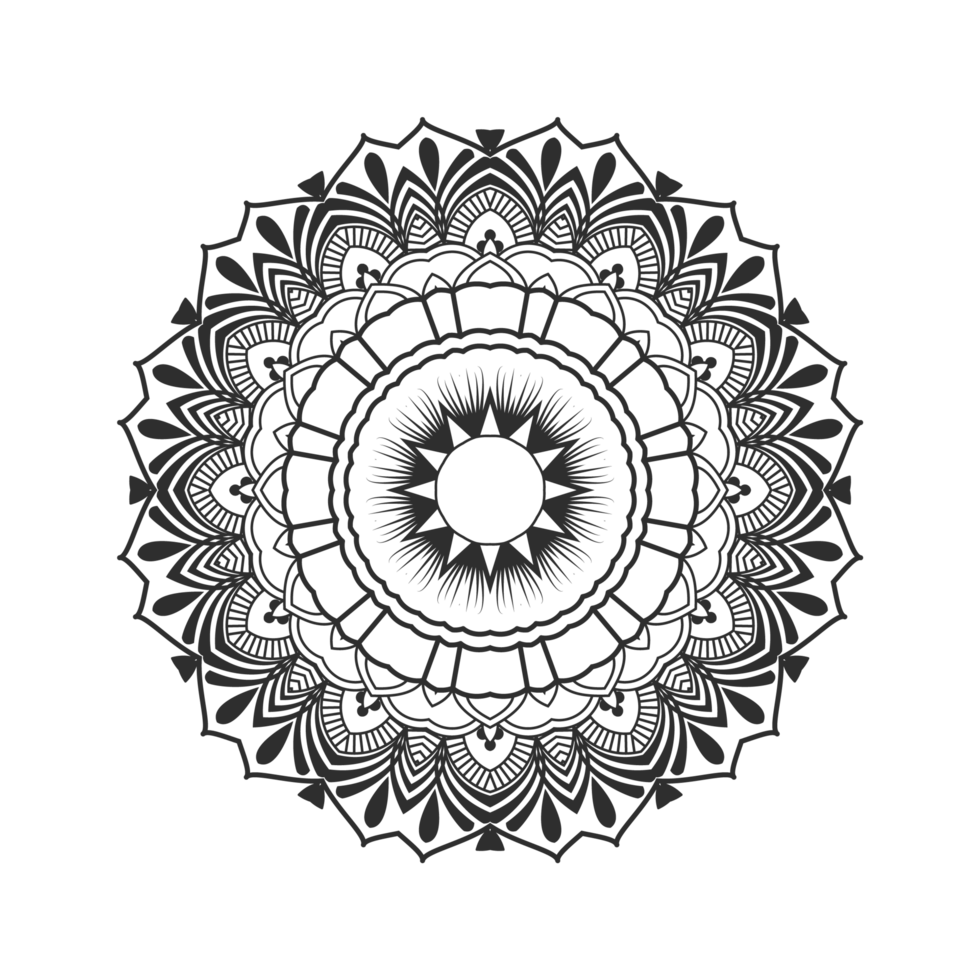mandala decorative and ornamental design for coloring page, greeting card, invitation, tattoo png