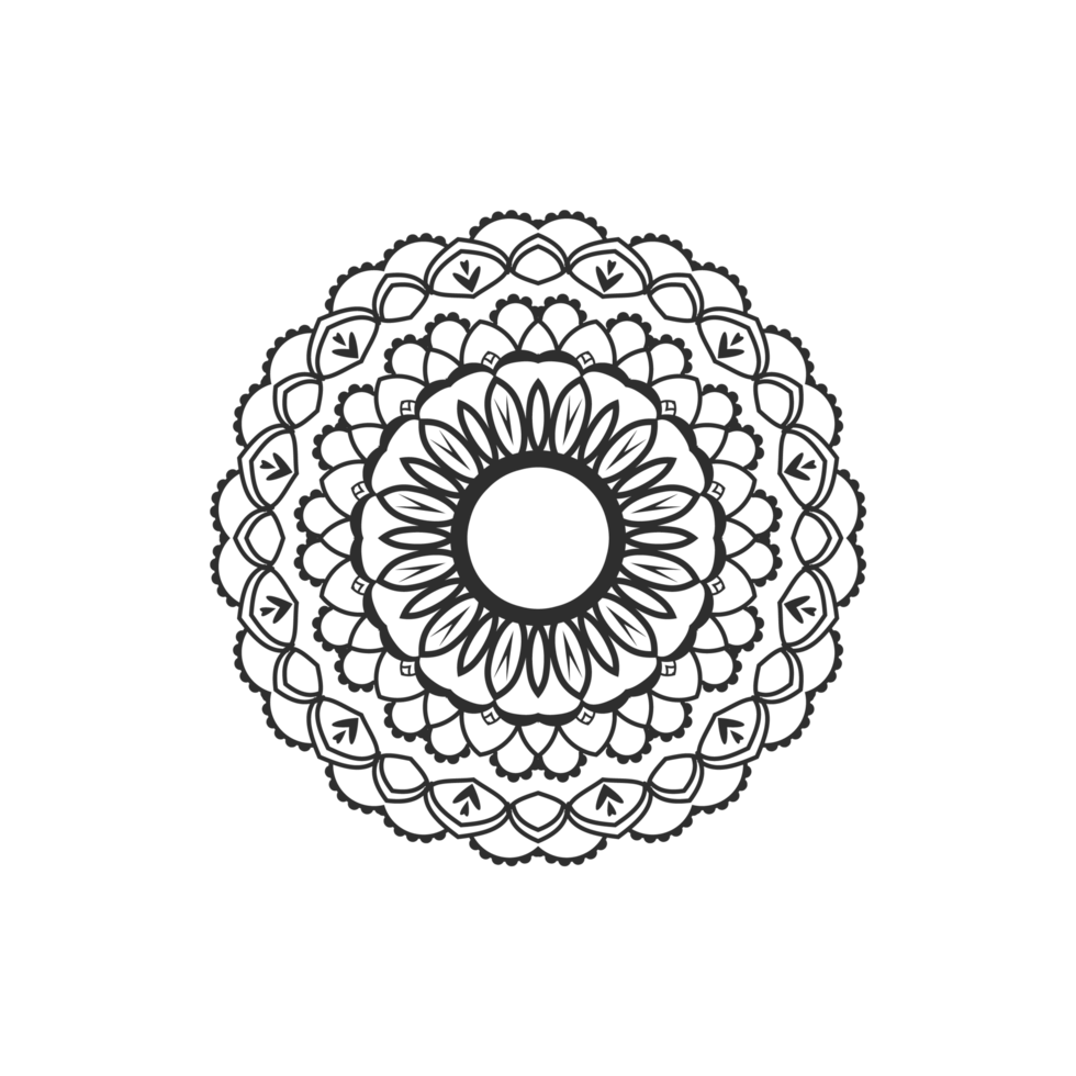 mandala decorative and ornamental design for coloring page, greeting card, invitation, tattoo png