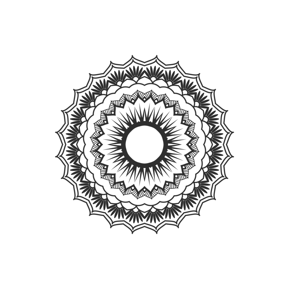 mandala decorative and ornamental design for coloring page, greeting card, invitation, tattoo png