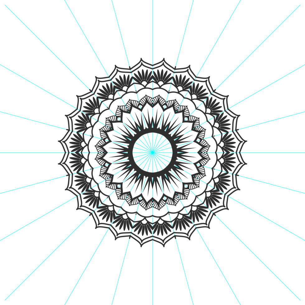 mandala decorative and ornamental design for coloring page, greeting card, invitation, tattoo png