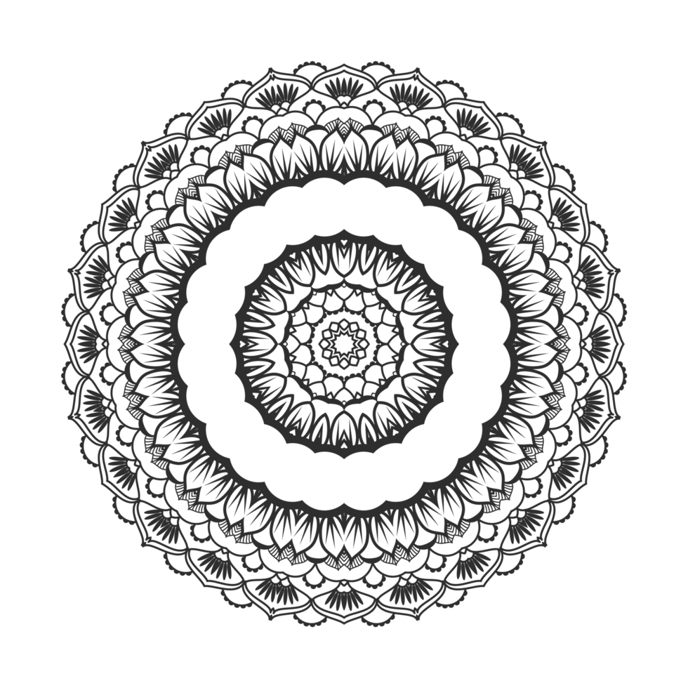 mandala decorative and ornamental design for coloring page, greeting card, invitation, tattoo png