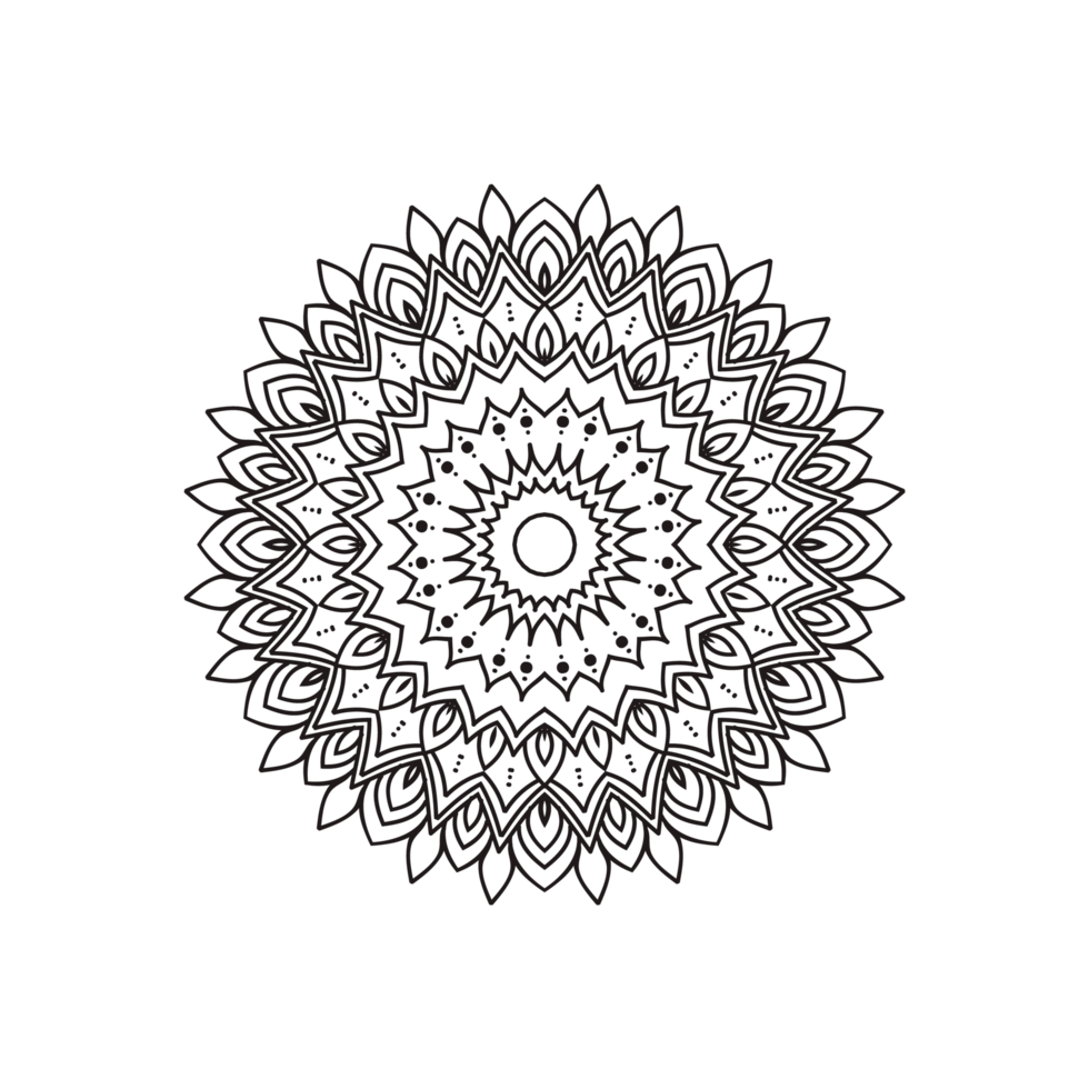 mandala decorative and ornamental design for coloring page, greeting card, invitation, tattoo png