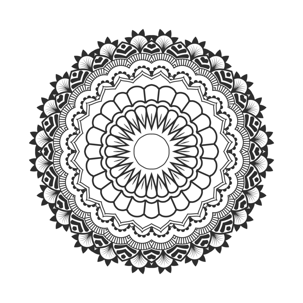 mandala decorative and ornamental design for coloring page, greeting card, invitation, tattoo png