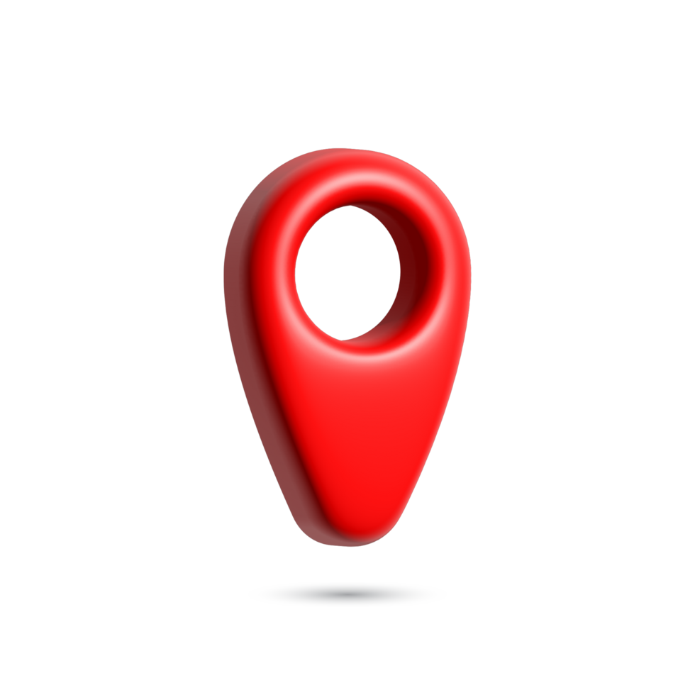red gps icon design in 3d style png