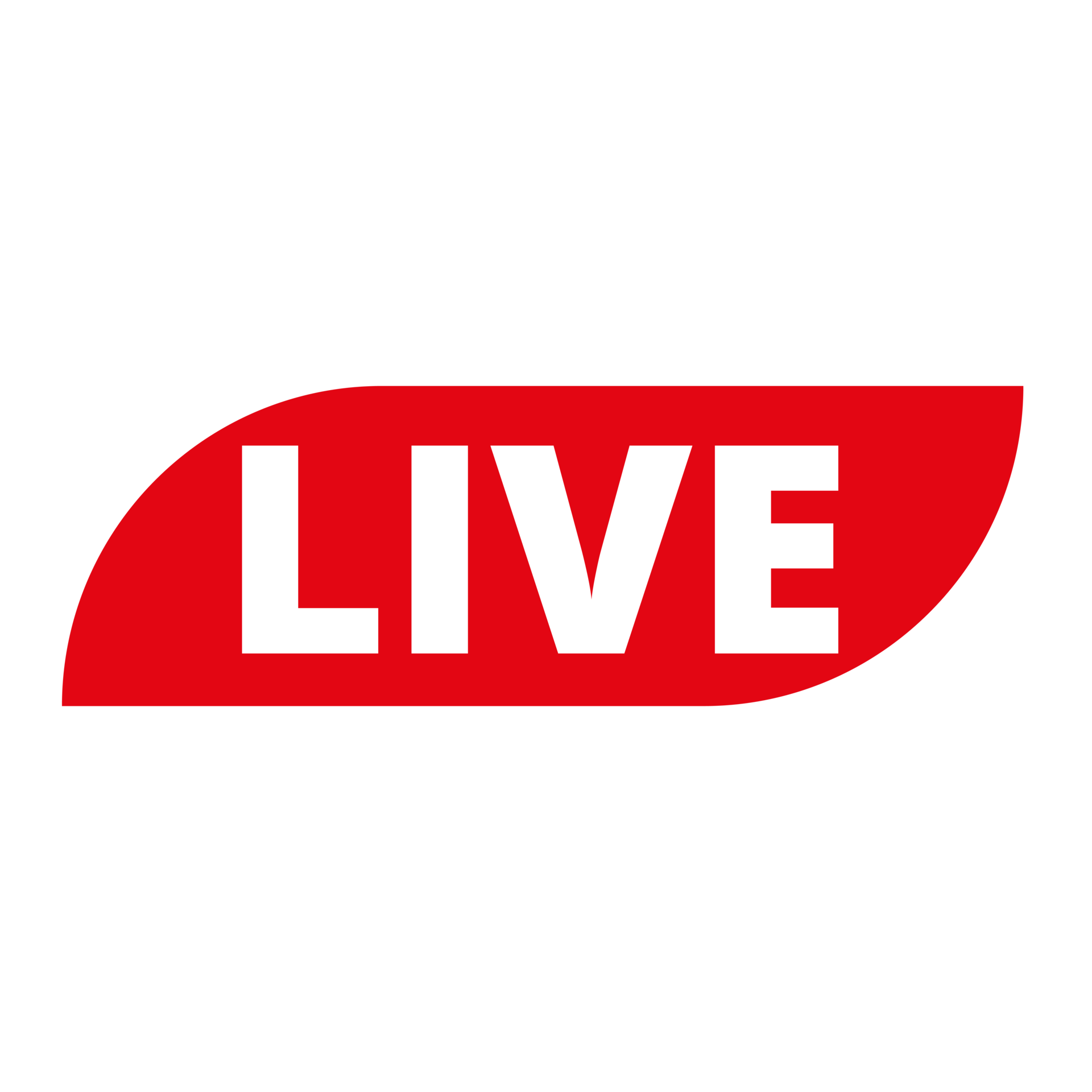 Red live button icon for TV and Streaming on a Transparent Background