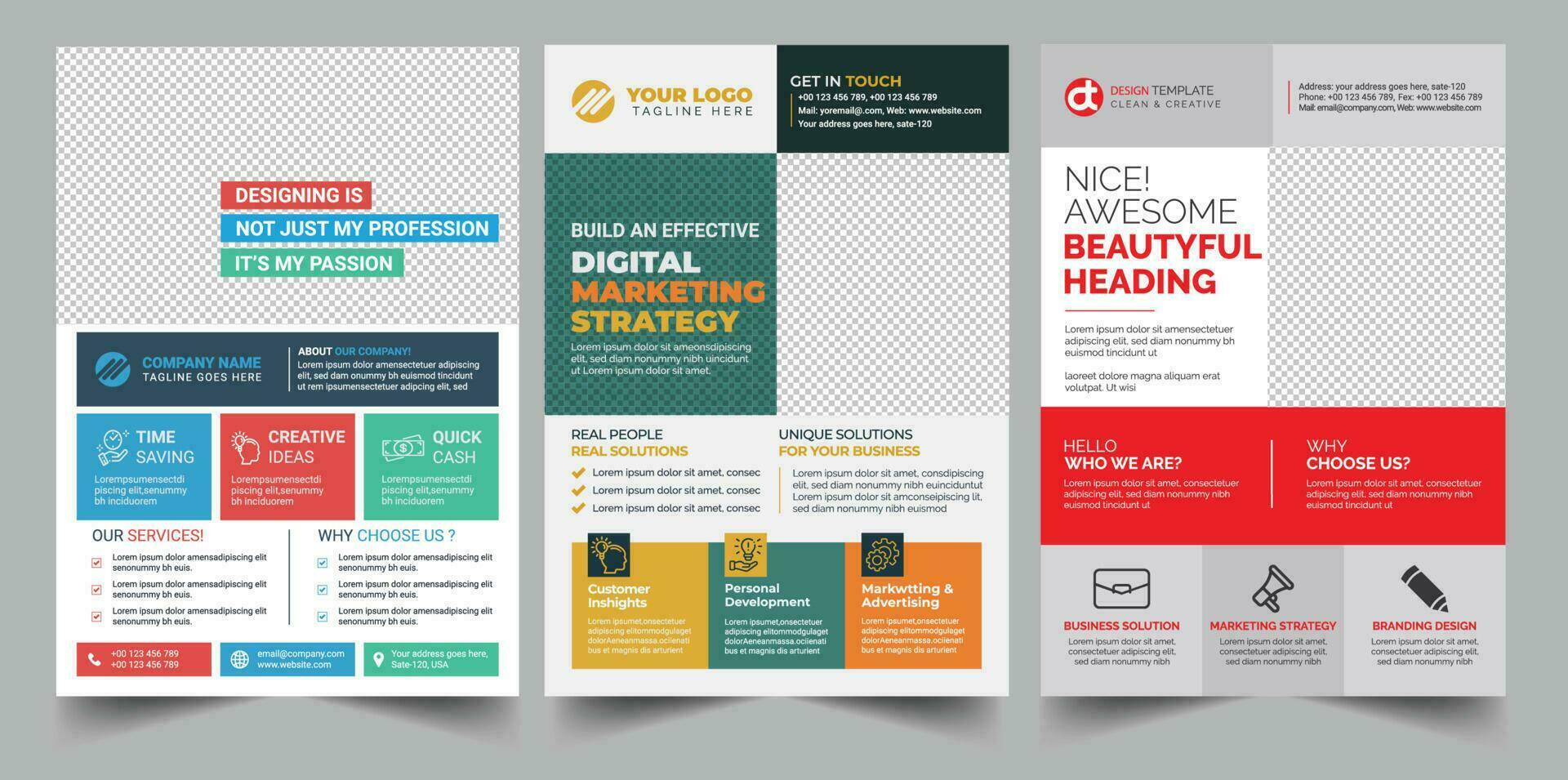 Professional Flyer for Corporate Inc Free Vector Digital marketing agency social media post template Corporate Promotion Social Media Web Banner Pro Vector Law Firm company  business Postcard template