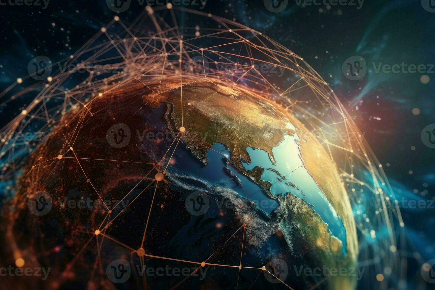 Global connection. Generate Ai photo