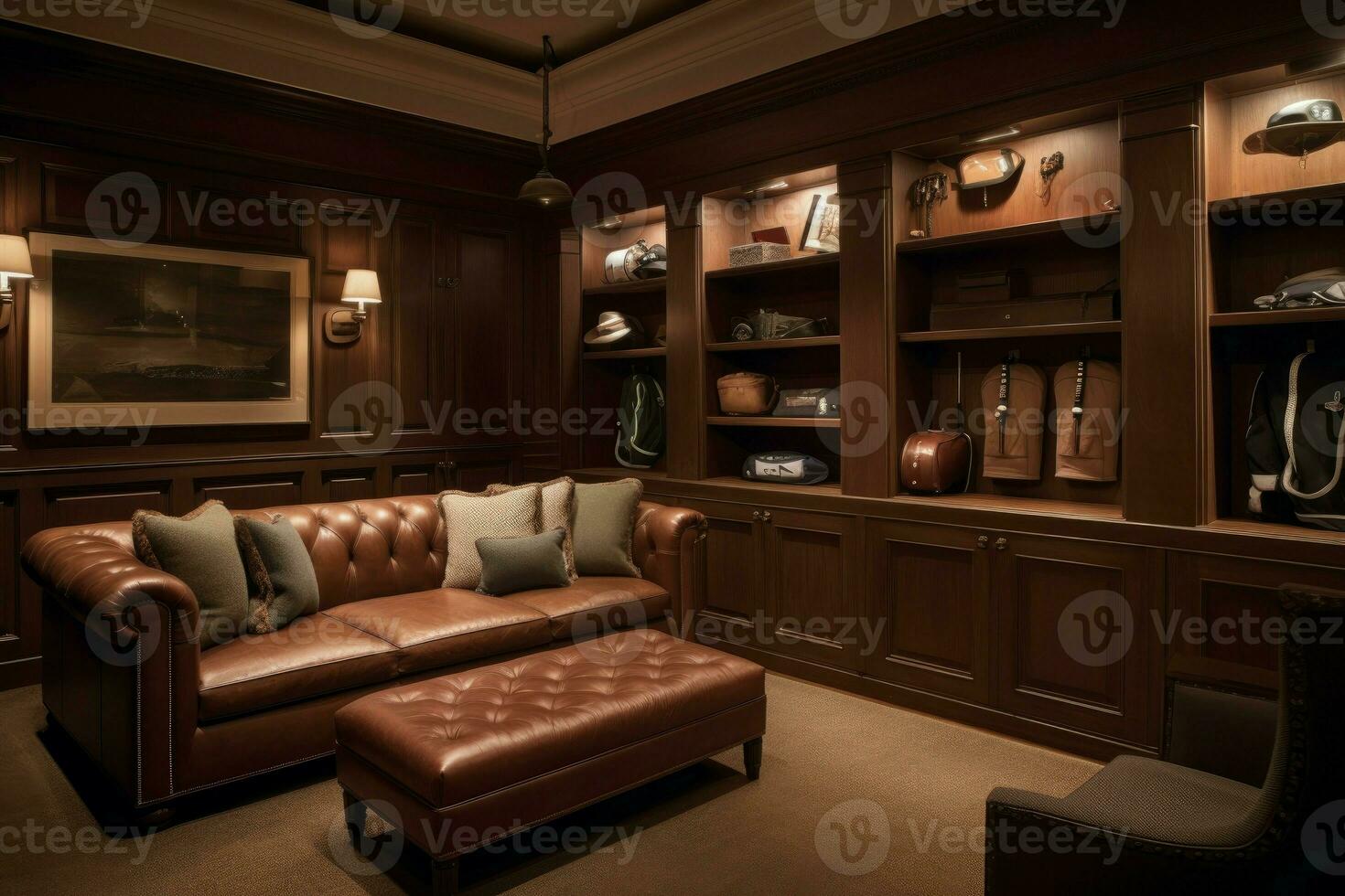 Golf club room luxury. Generate Ai photo