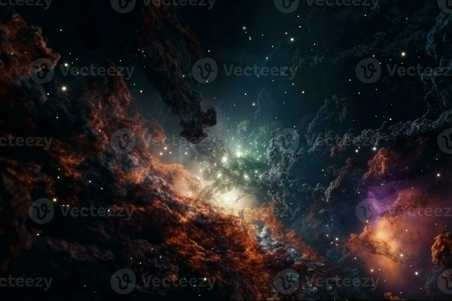 Cosmic galaxy background night. Generate Ai photo