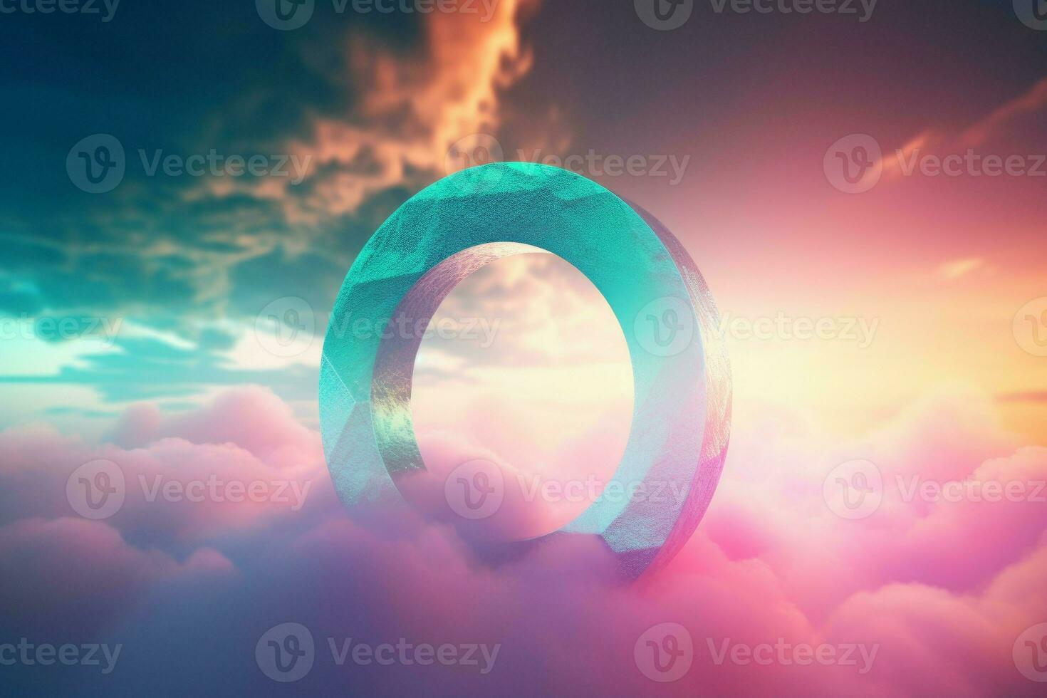 Abstract geometric ring. Generate Ai photo