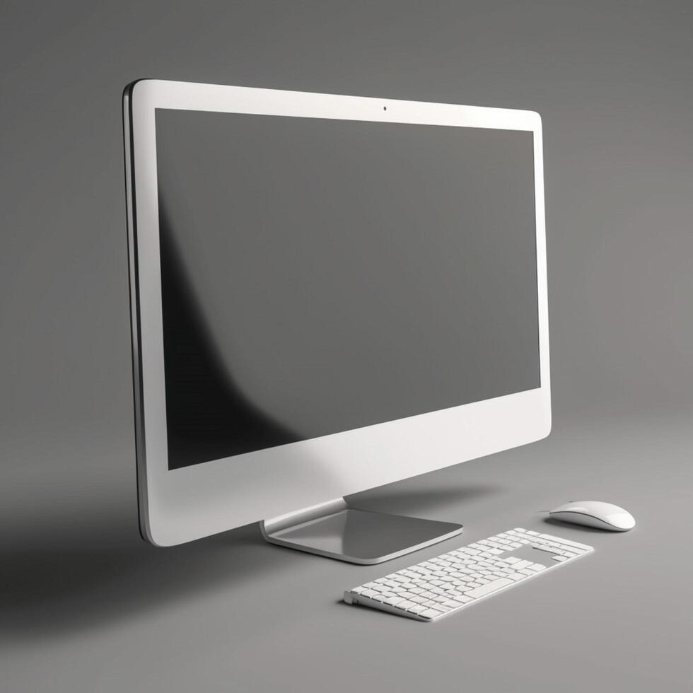 A white blank computer screen photo