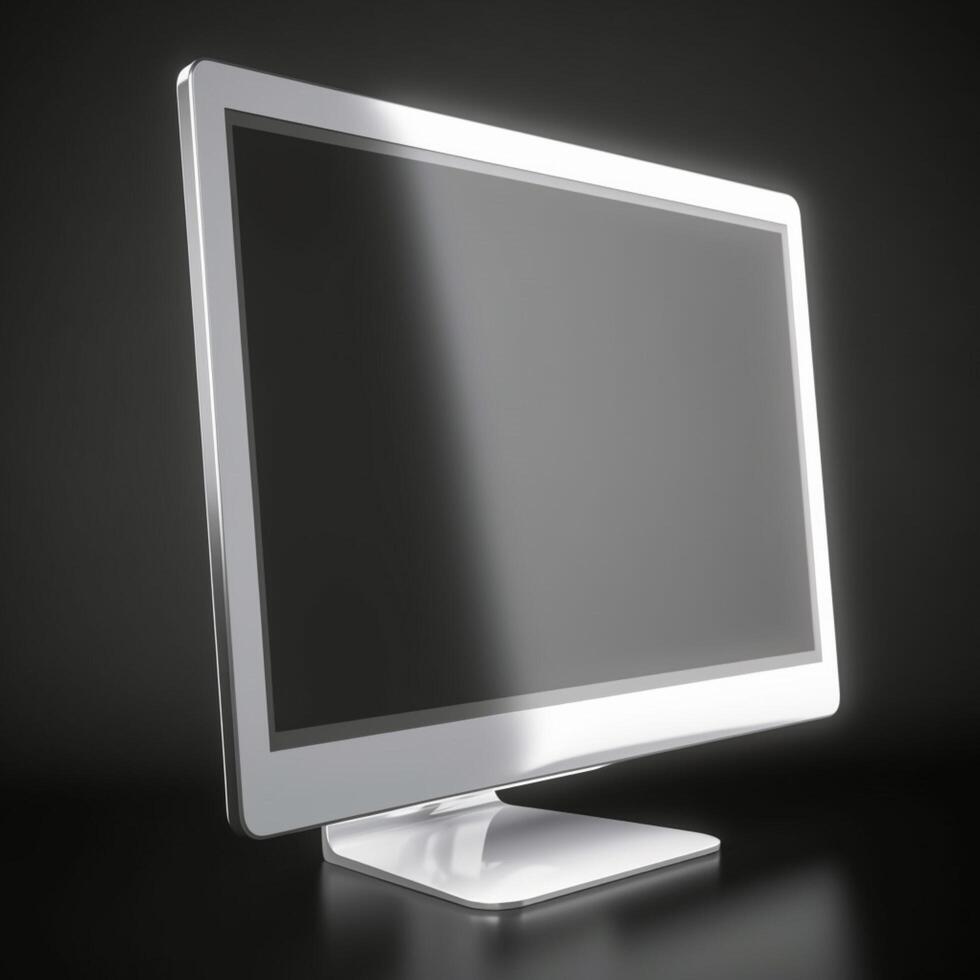 A white blank computer screen photo