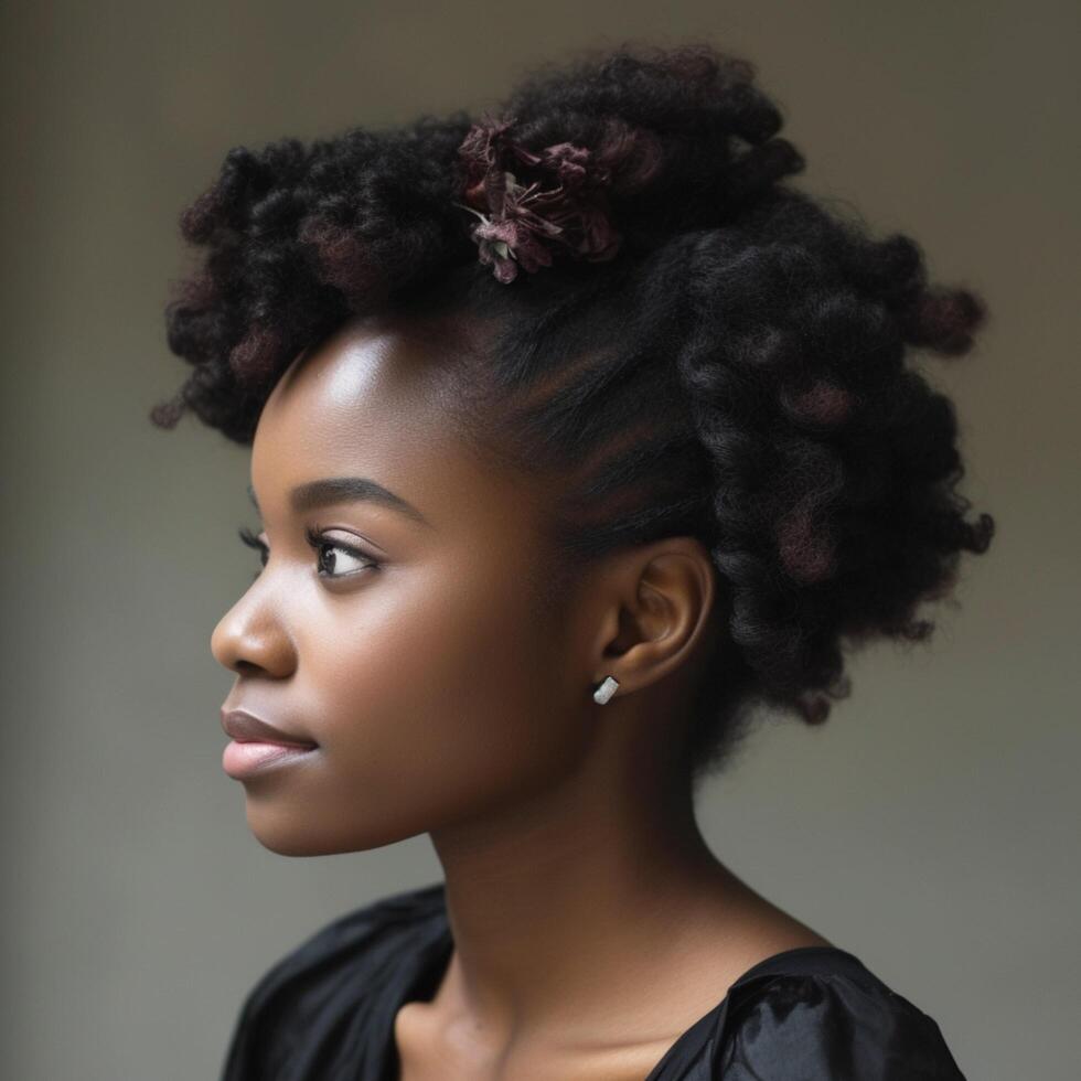 A black women with a natural hairstyle photo