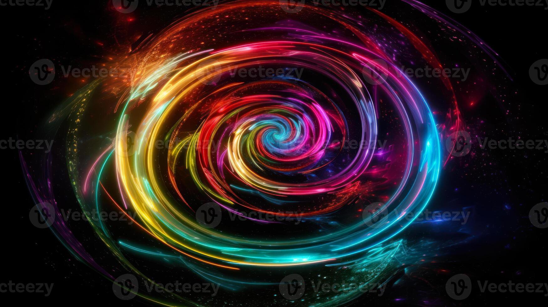 colorful energy circle spiral sci-fi background photo