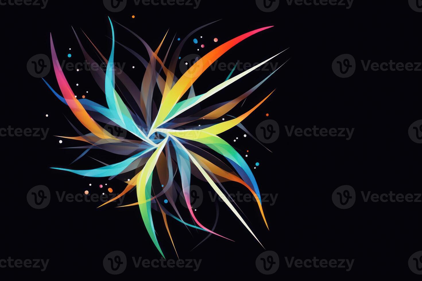colorful circle abstract lines logo business growth on black background photo