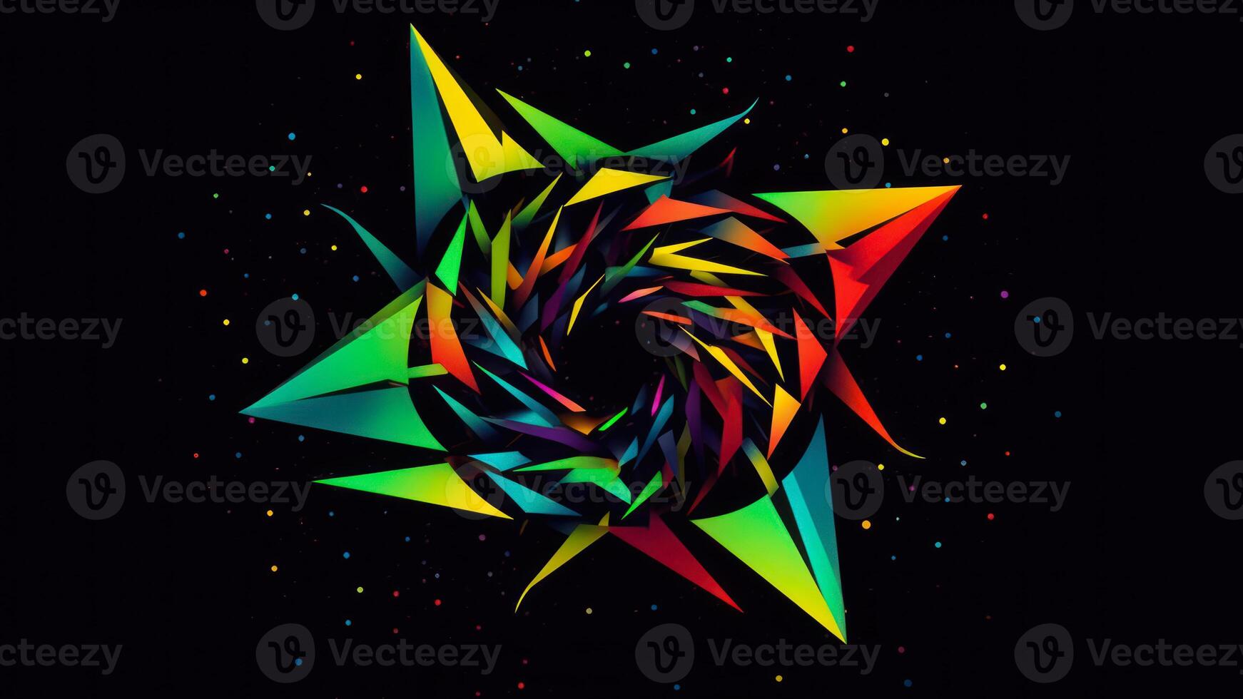 colorful circle abstract lines logo business growth on black background photo