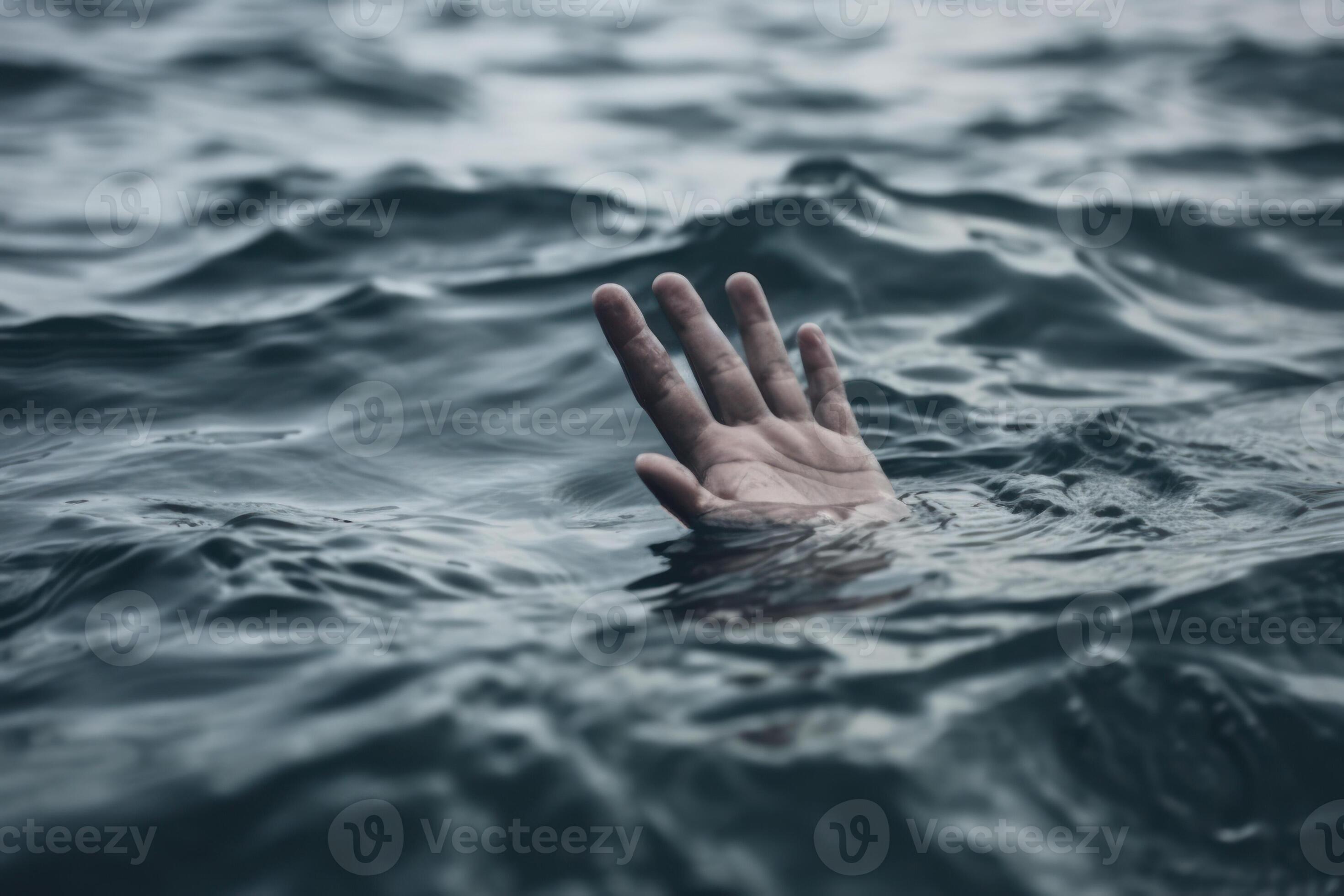 drowning man hand in the sea ocean water 23457913 Stock Photo at Vecteezy