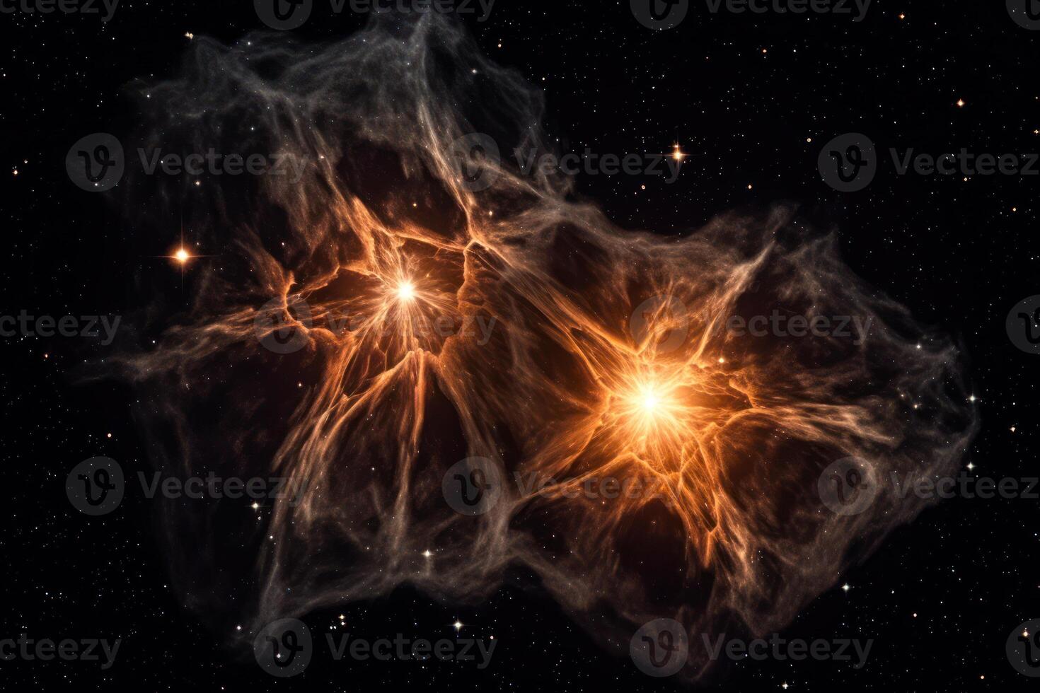 two massive star colliding with each in outer space photo