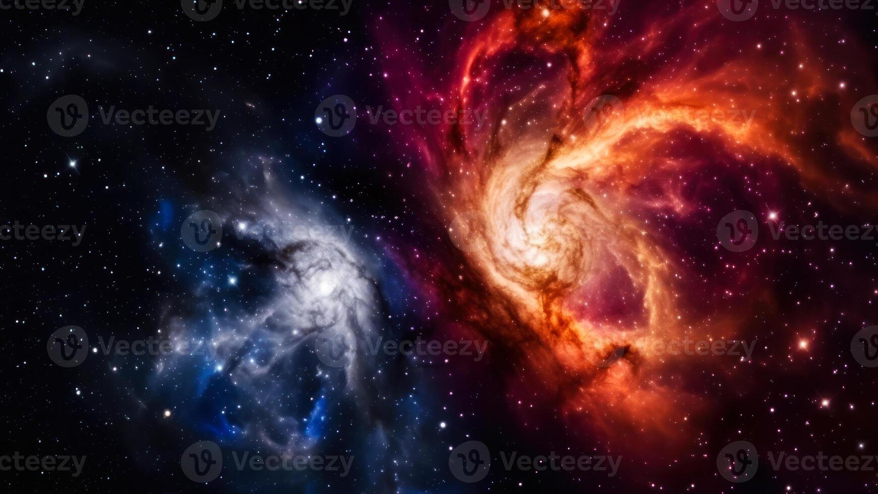 colorful clumps of energy particles in space, mesmerizing galaxy background photo