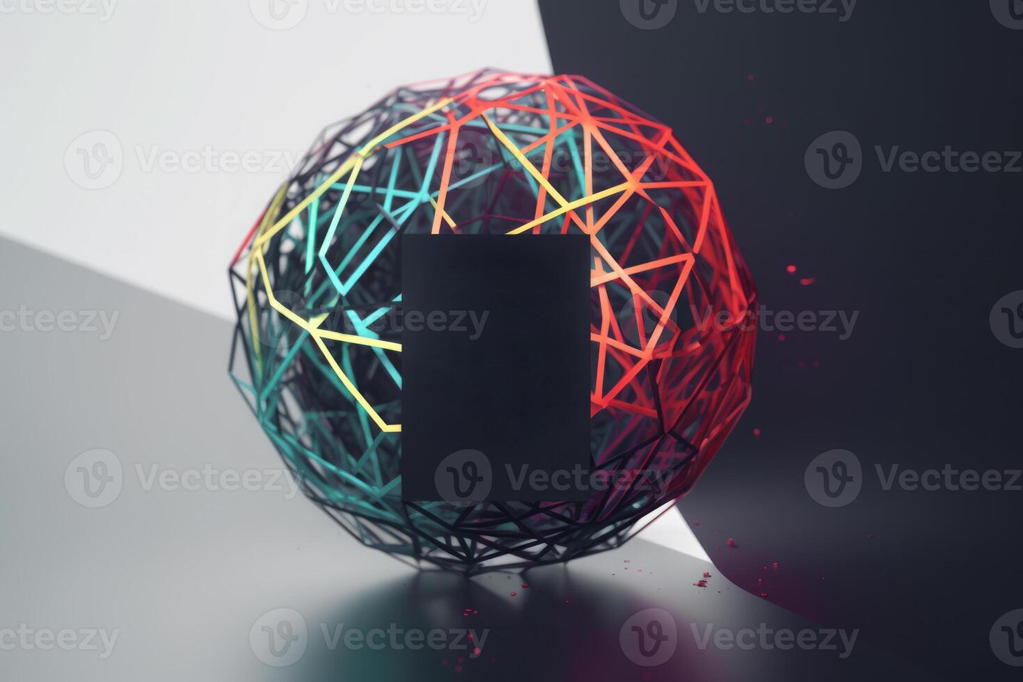 circle abstract logo with colorful lines photo