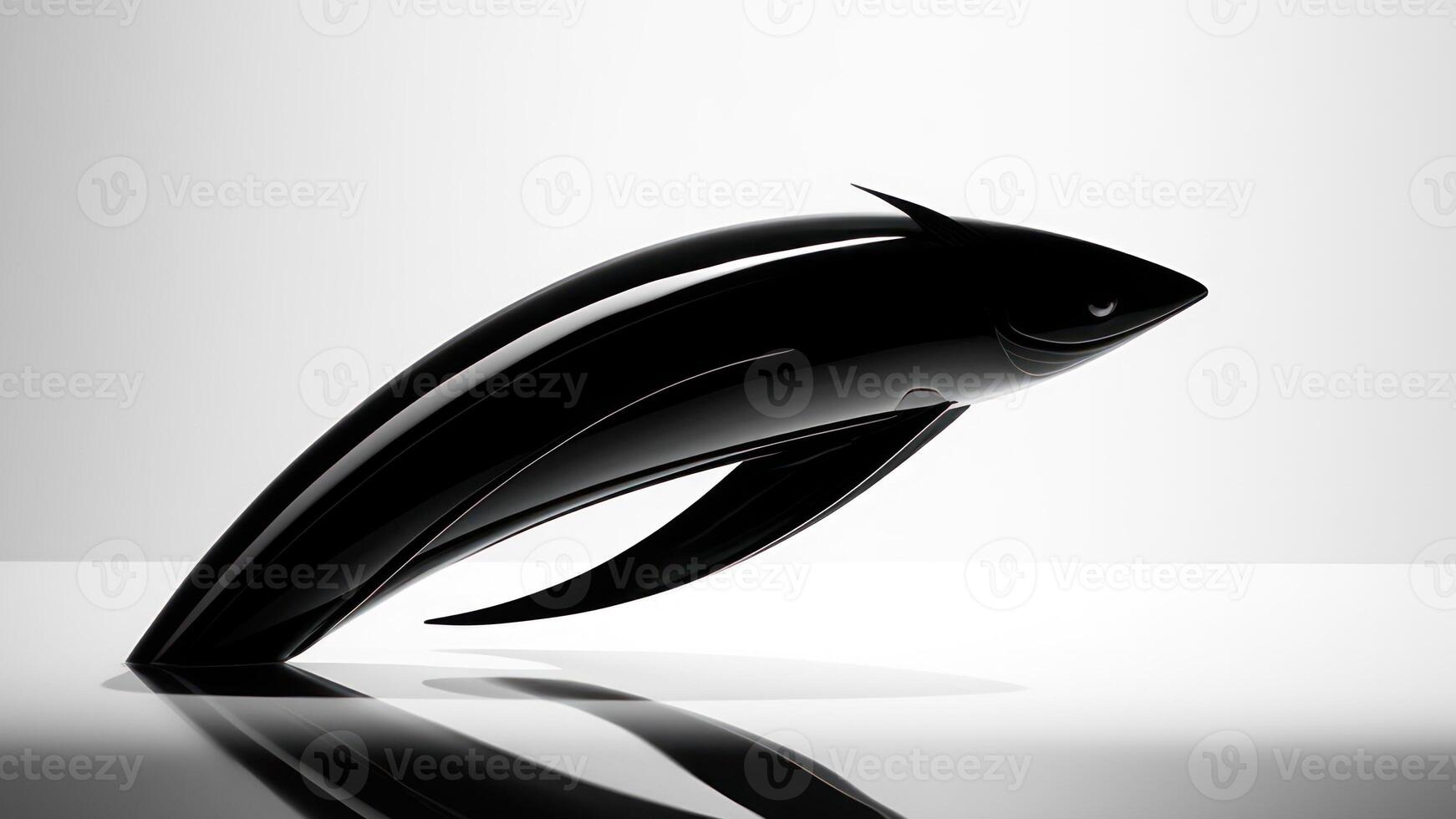 minimalista logo pescado aleta con pulcro líneas generativo ai foto