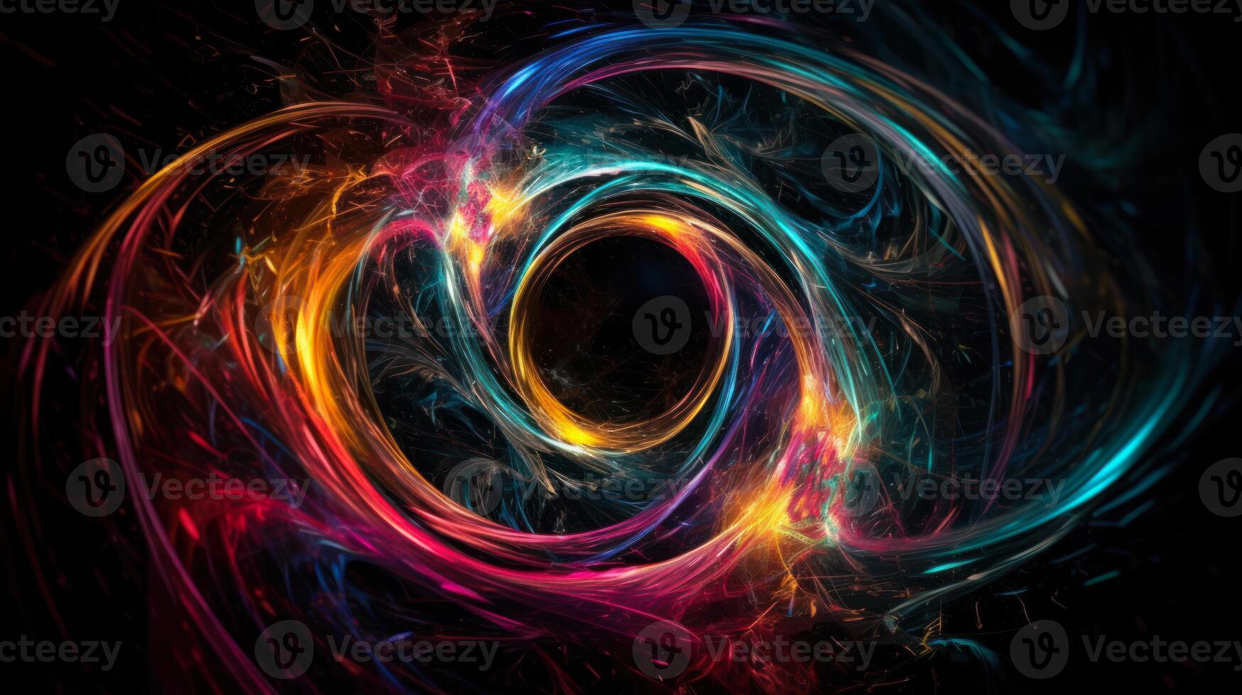 colorful energy circle spiral sci-fi background photo
