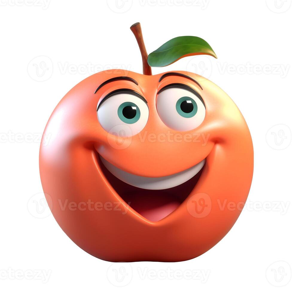 content, Cartoon orange character with face and eyes isolated on white background. Fruit series. content, photo