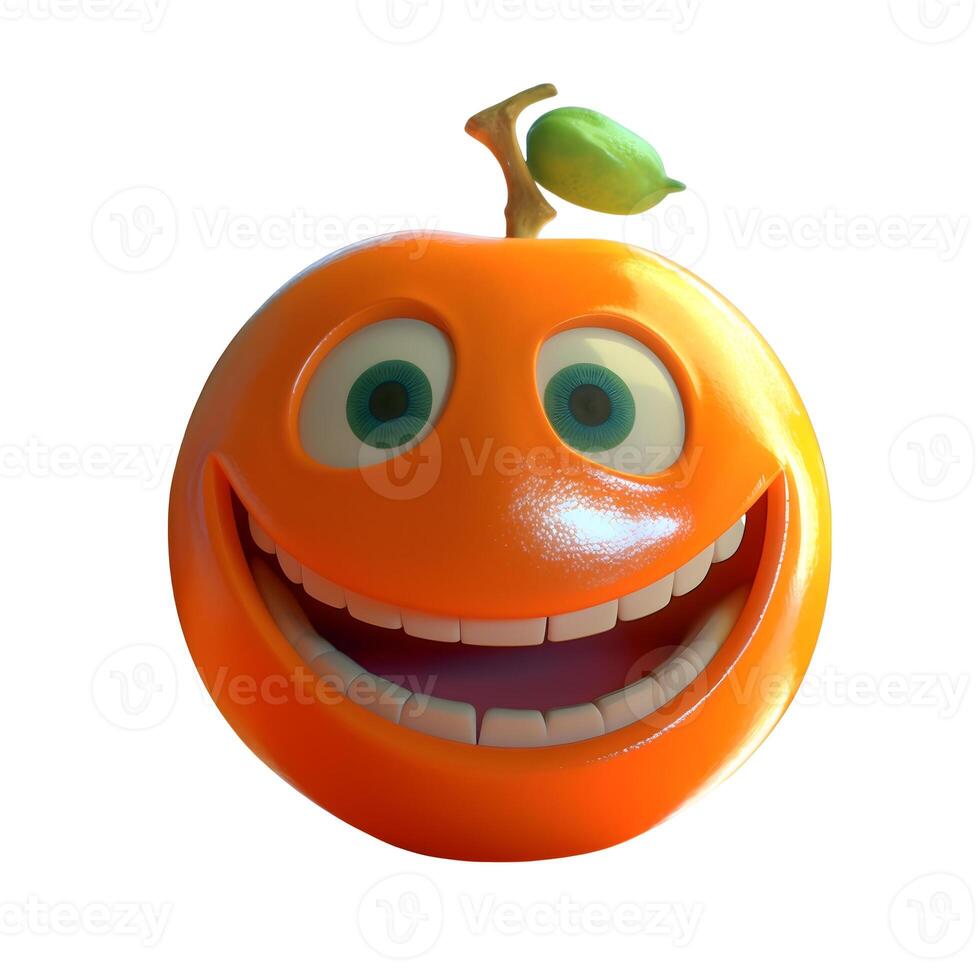 content, Cartoon peach character, with face and eyes, isolated on white background, illustration. content, photo