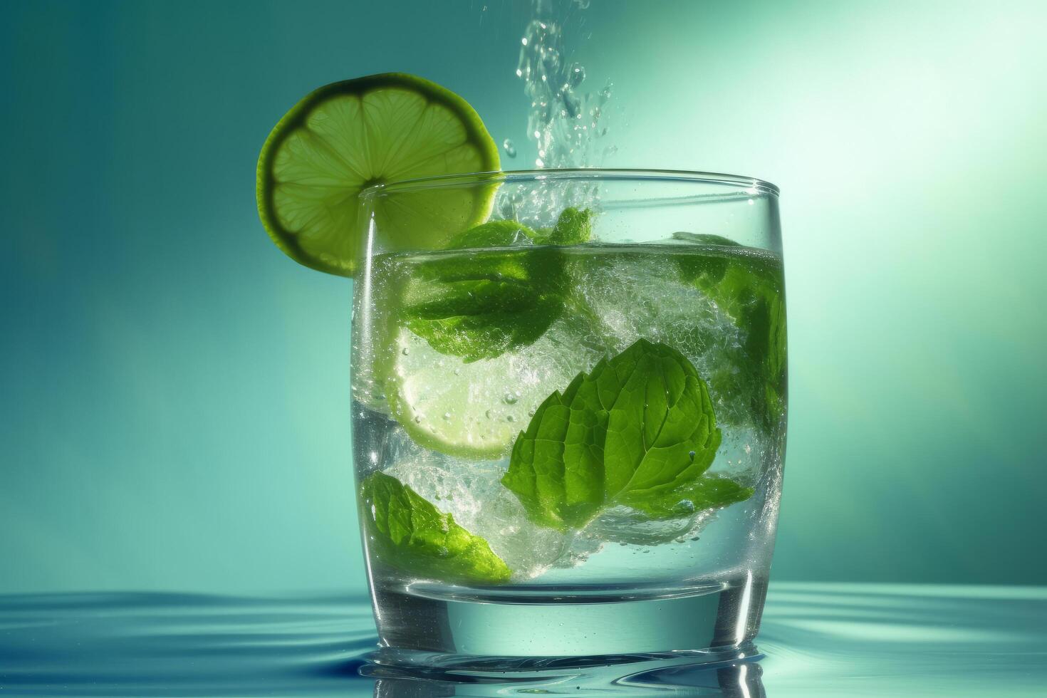 mojito cóctel antecedentes. ilustración ai generativo foto