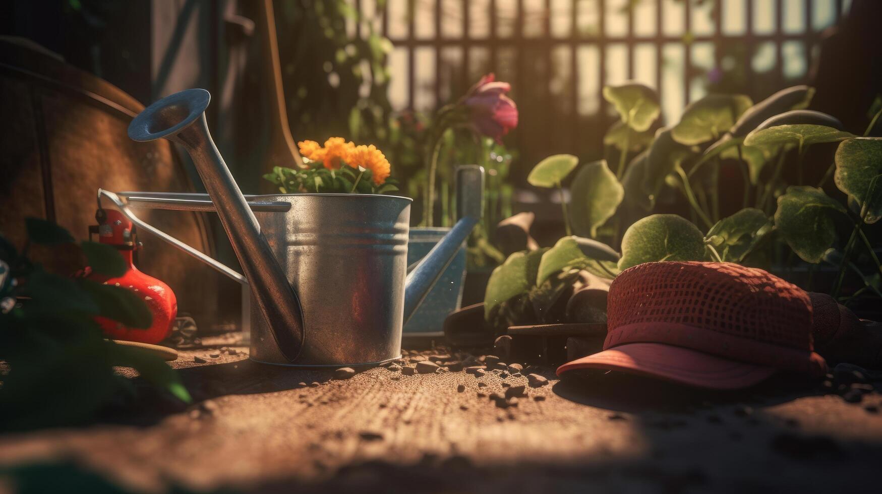 Gardening background. Illustration photo