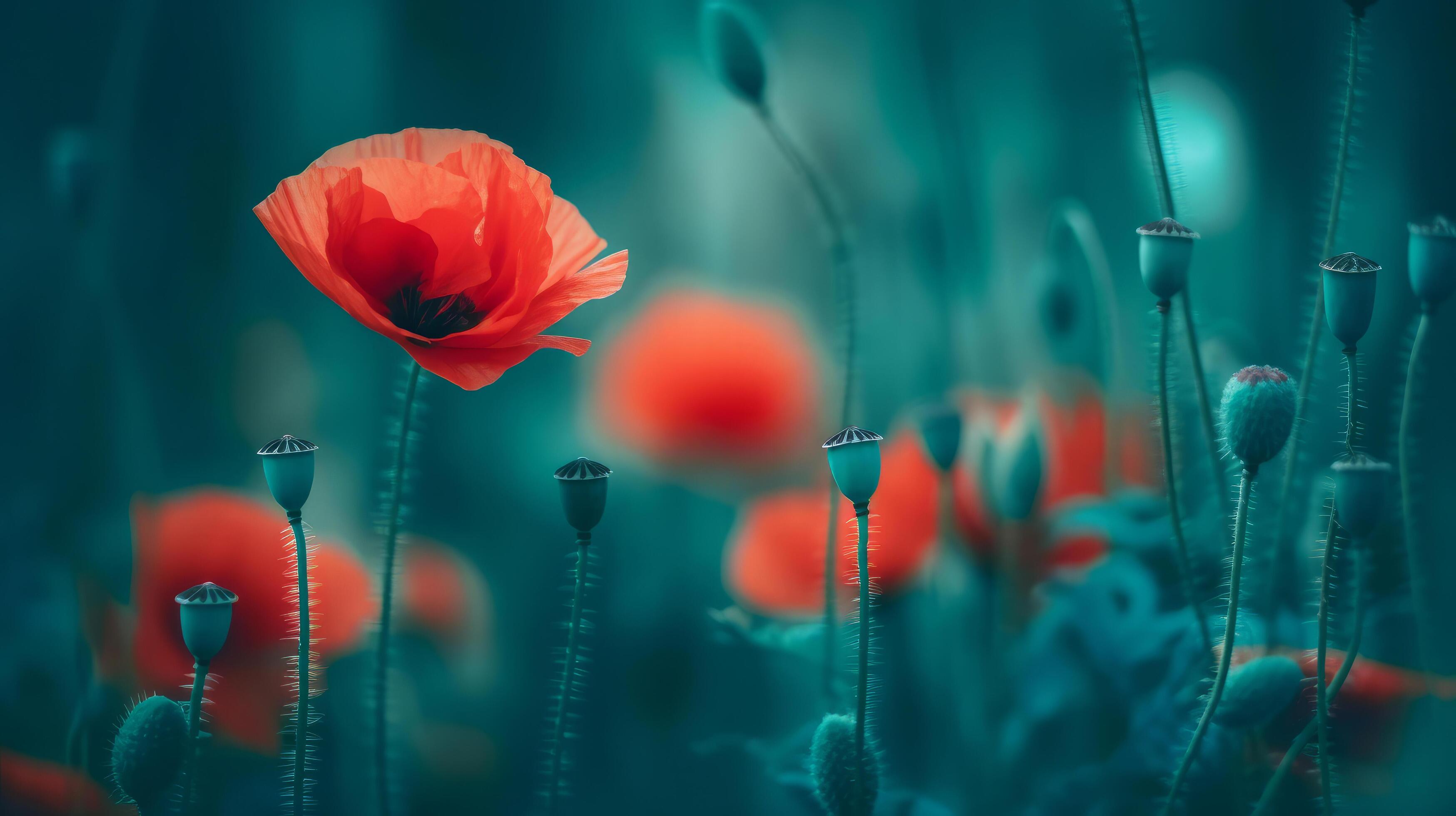 Red poppies background. Illustration 23459003 Stock Photo at Vecteezy