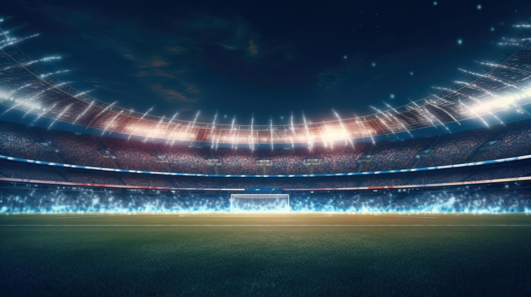 fútbol americano estadio a noche. ilustración ai generativo foto