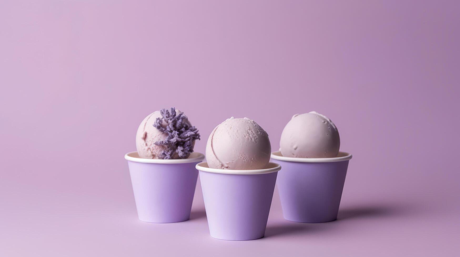 Lavender ice cream. Illustration photo