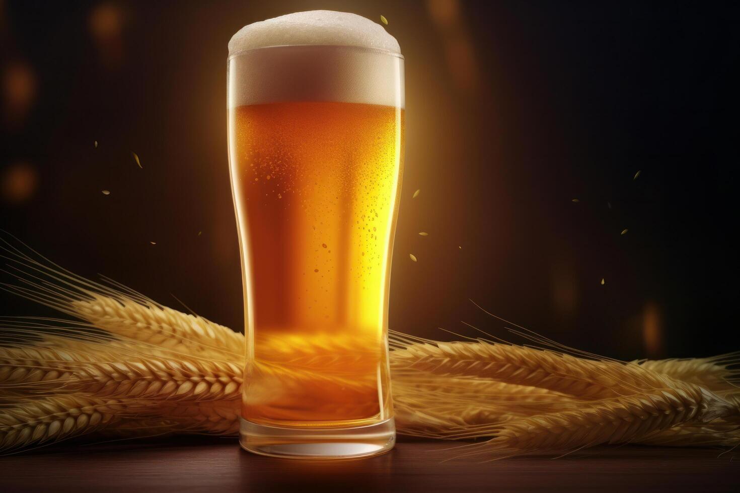 Glass of beer ad background. Illustration photo