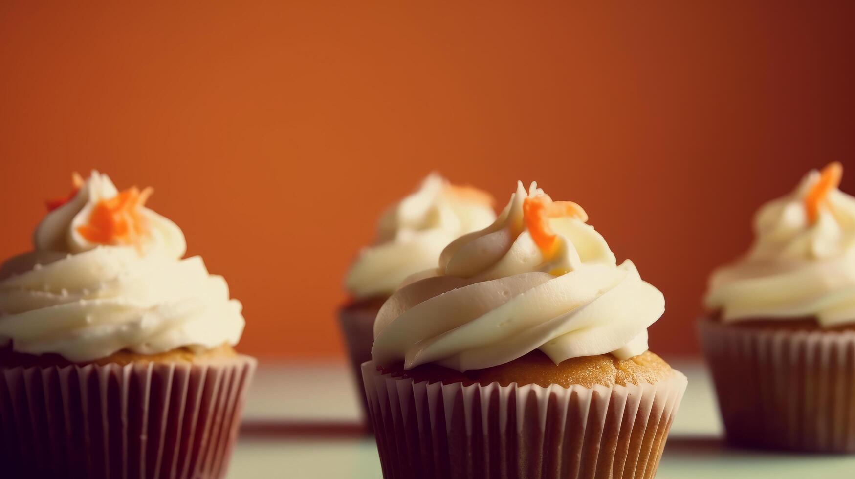 Carrot cupcake background. Illustration photo