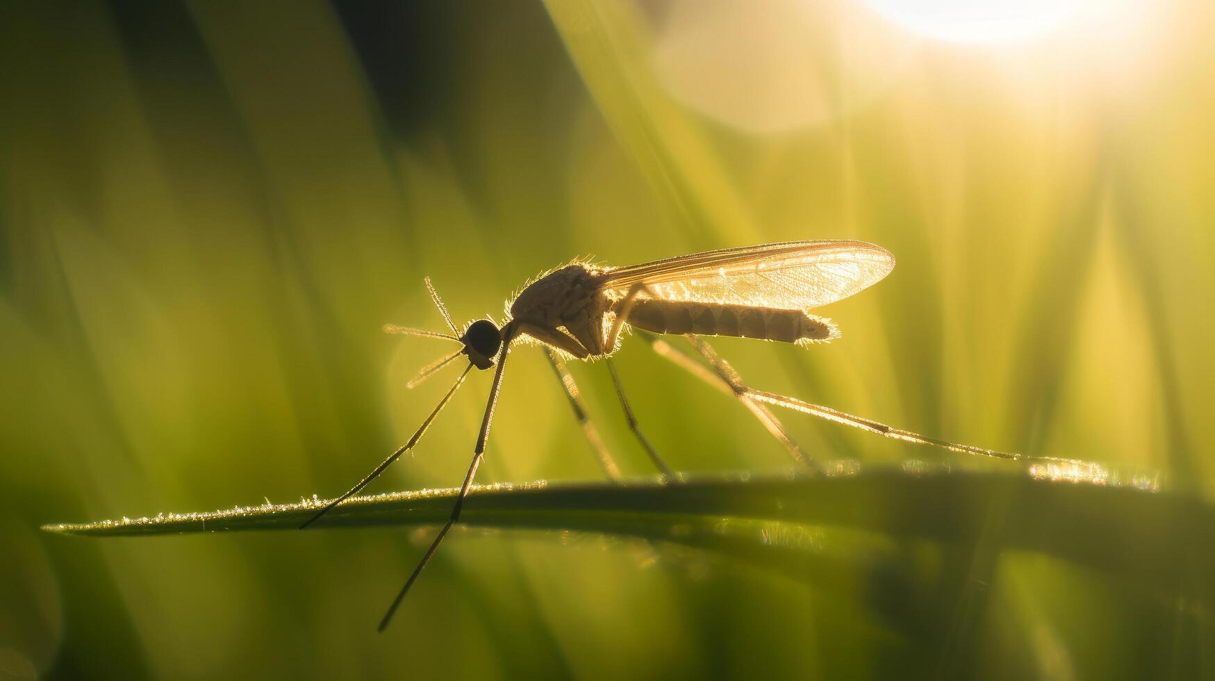 mosquito en verde natural antecedentes. ilustración ai generativo foto