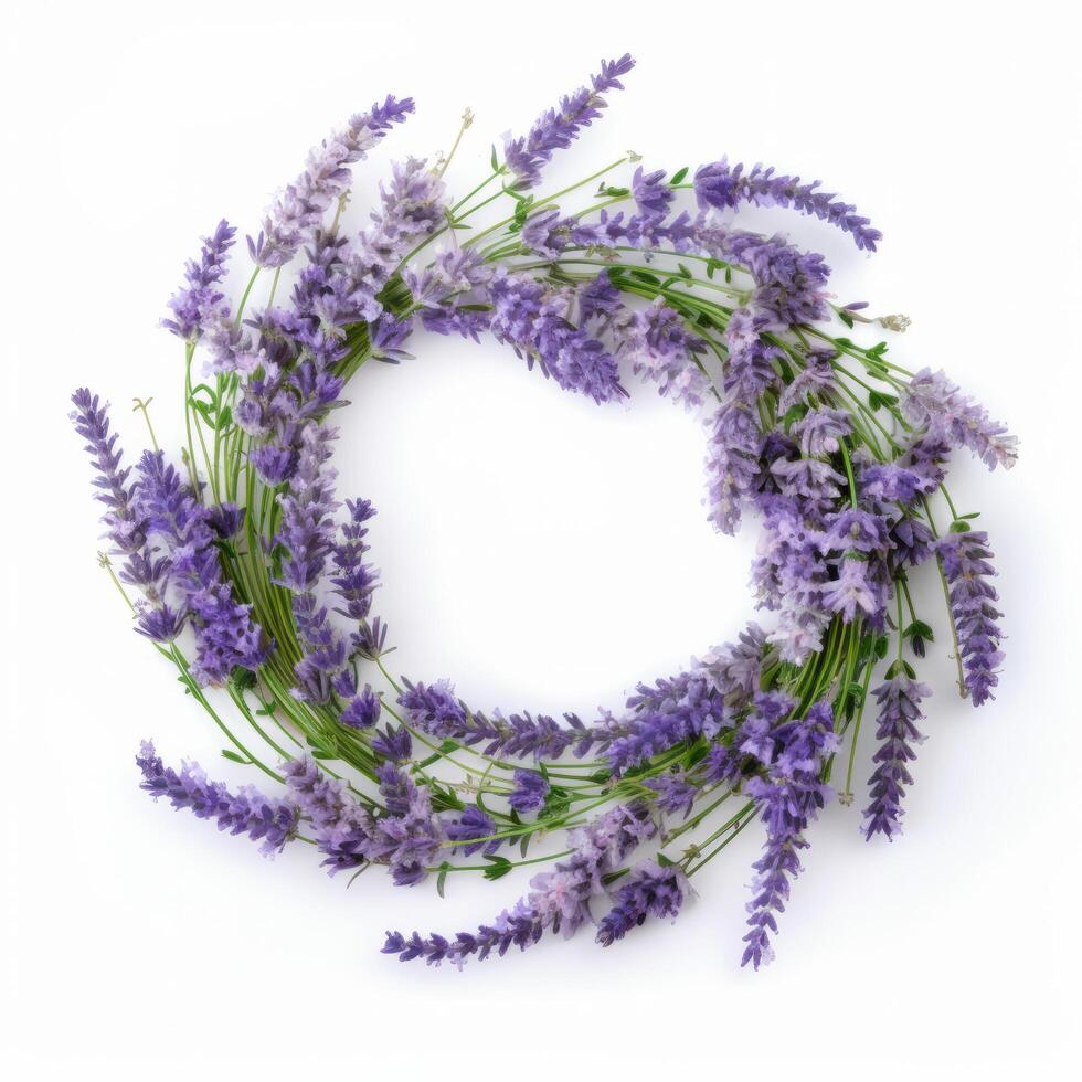 Lavender flower wreath. Illustration photo