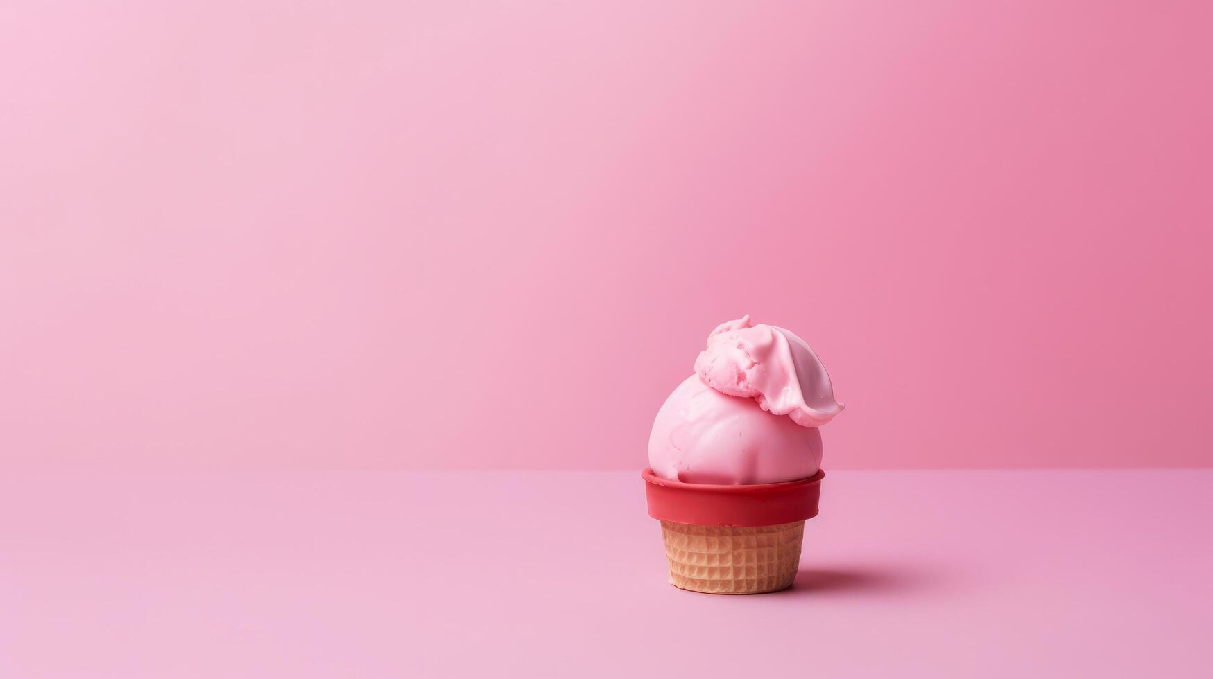 Ice cream on minimalist background. Illustration photo