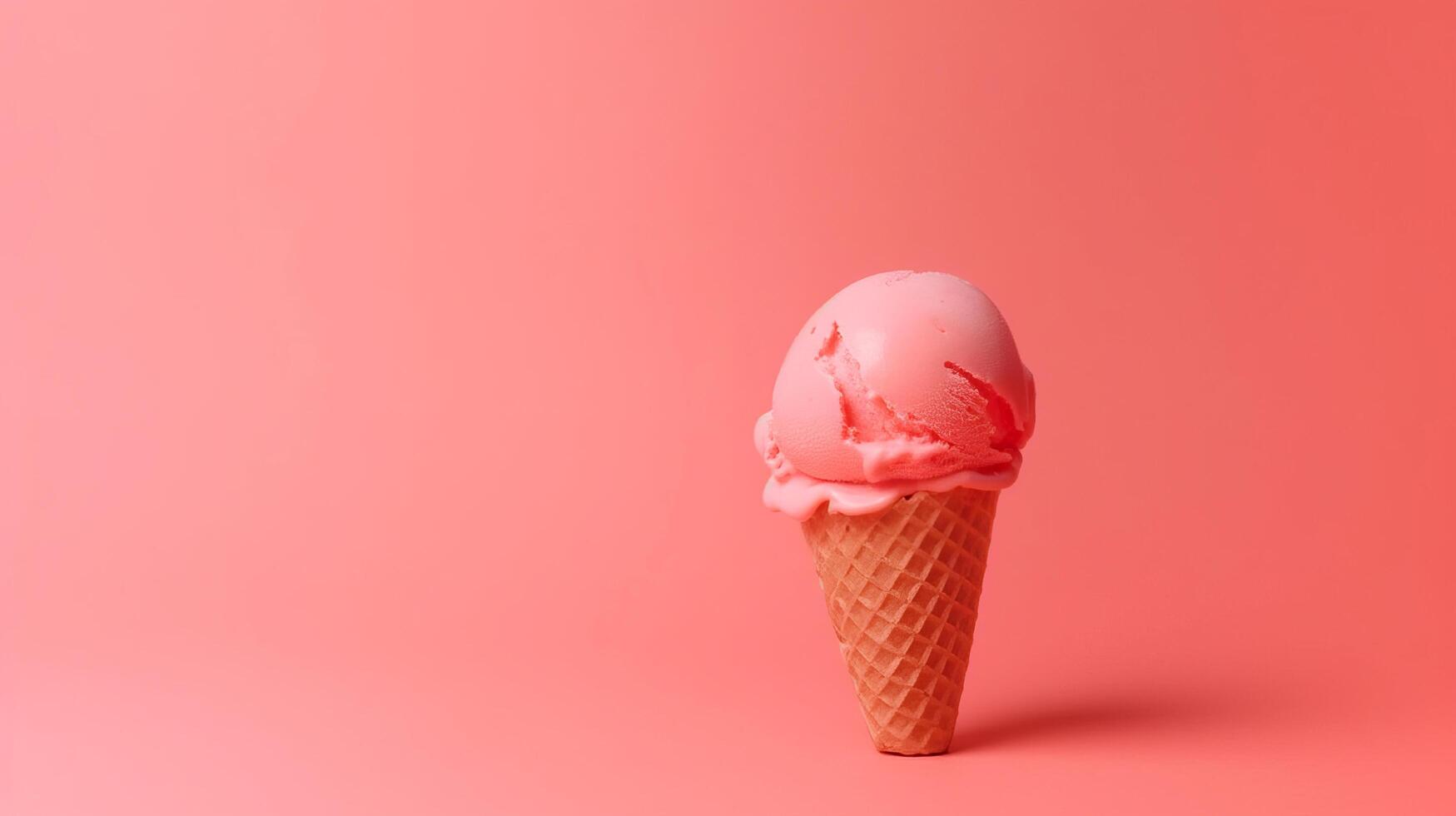 Ice cream on minimalist background. Illustration photo