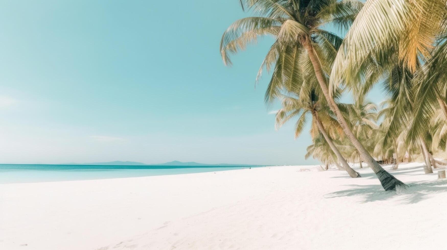 Palms on the beach. Illustration photo