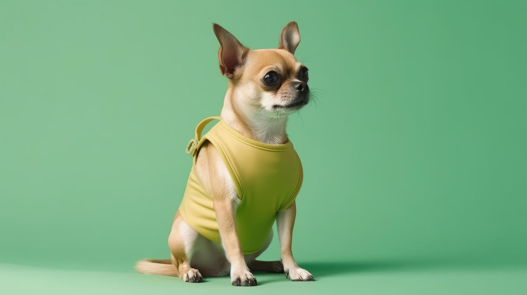 Cute dog in t-shirt. Illustration photo