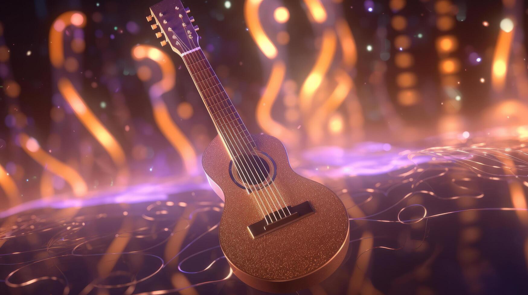 Guitar music background. Illustration photo