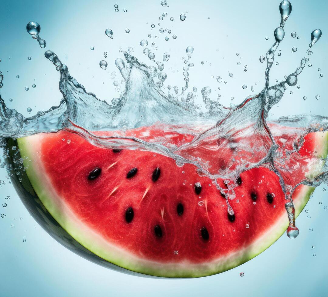 Watermelon in water. Illustration photo