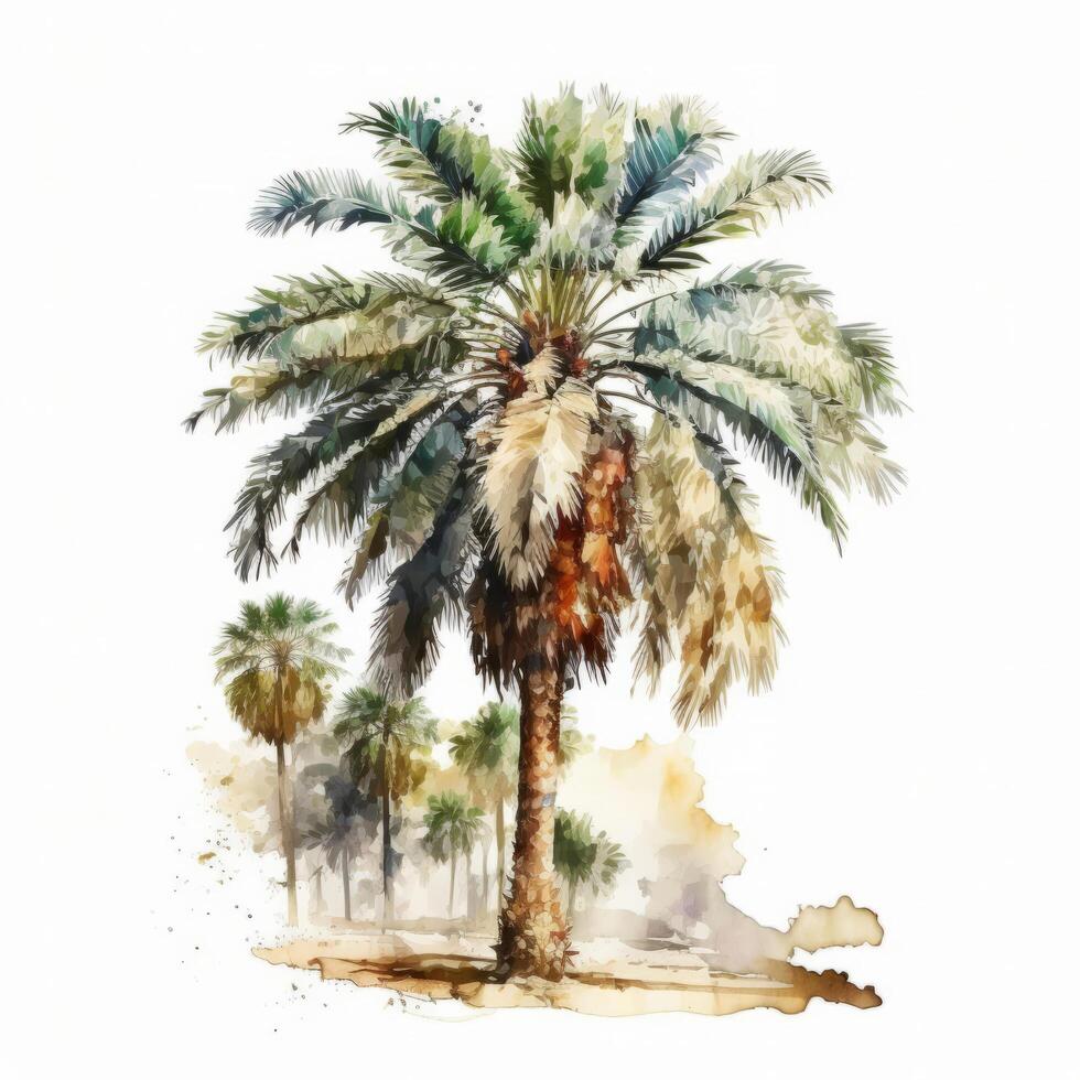 Watercolor palm Illustration photo