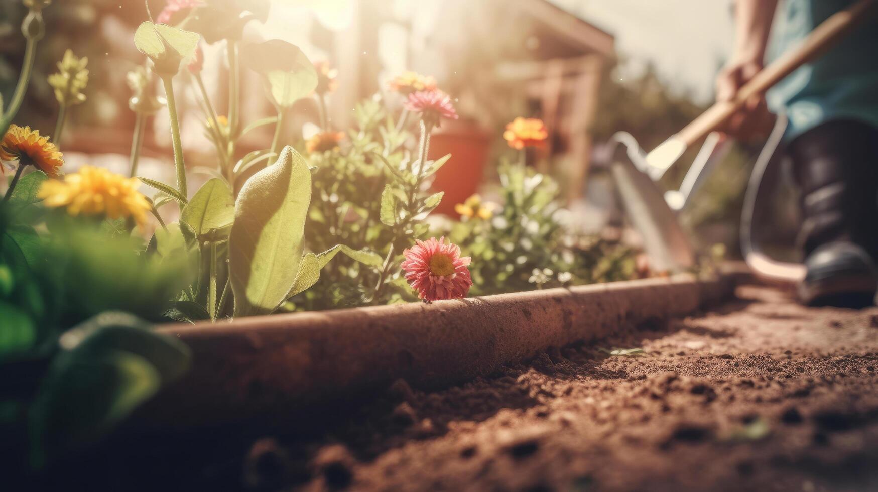 jardinería antecedentes. ilustración ai generativo foto