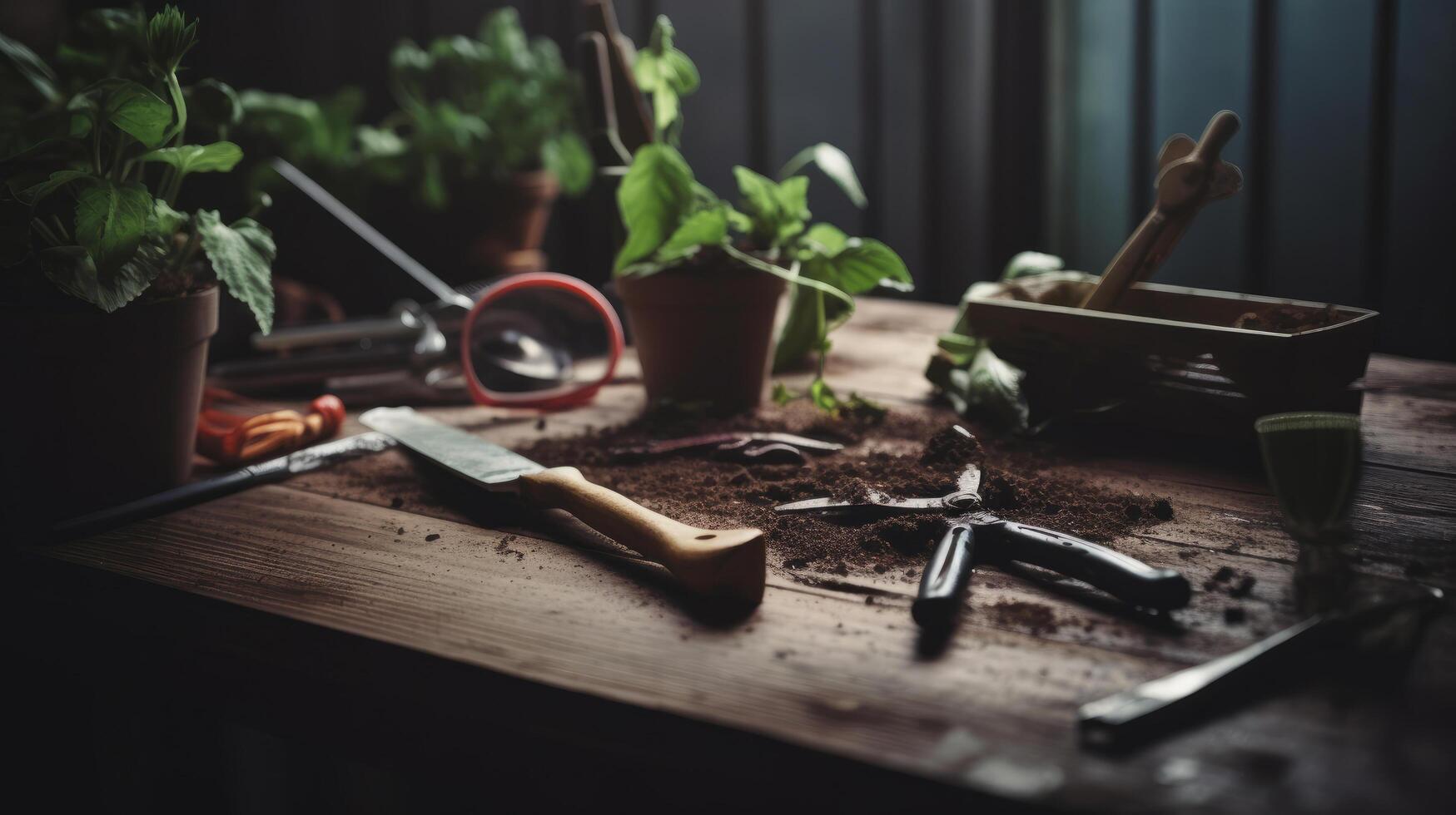 Gardening background. Illustration photo