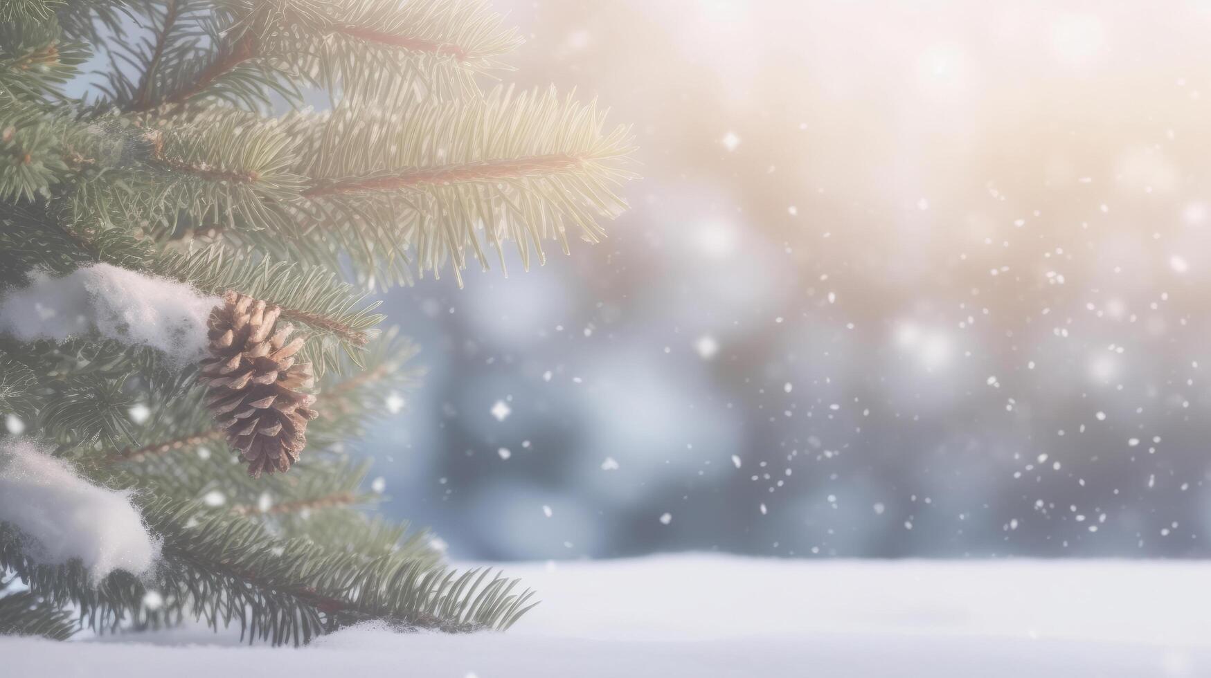 Winter fir in snow. Illustration photo